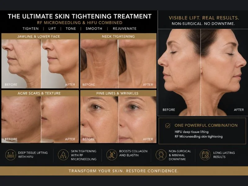 Results of combined treatment for the ultimate skin tightening treatment Byfleet